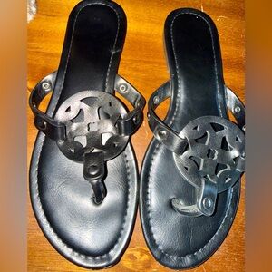 Black Sandals with Cutout Design